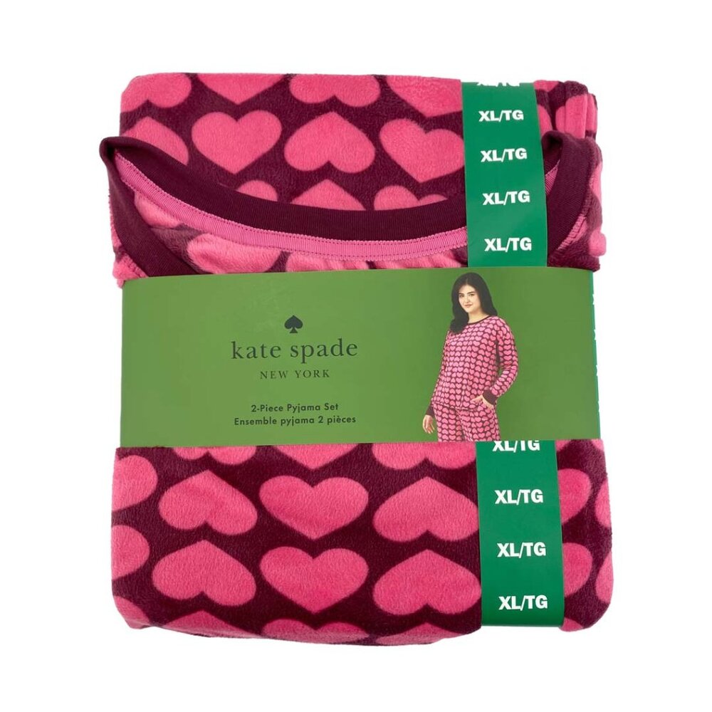 Kate Spade | Red & Pink Heart Pyjama Set | 2 Pieces | Plush | Various Sizes